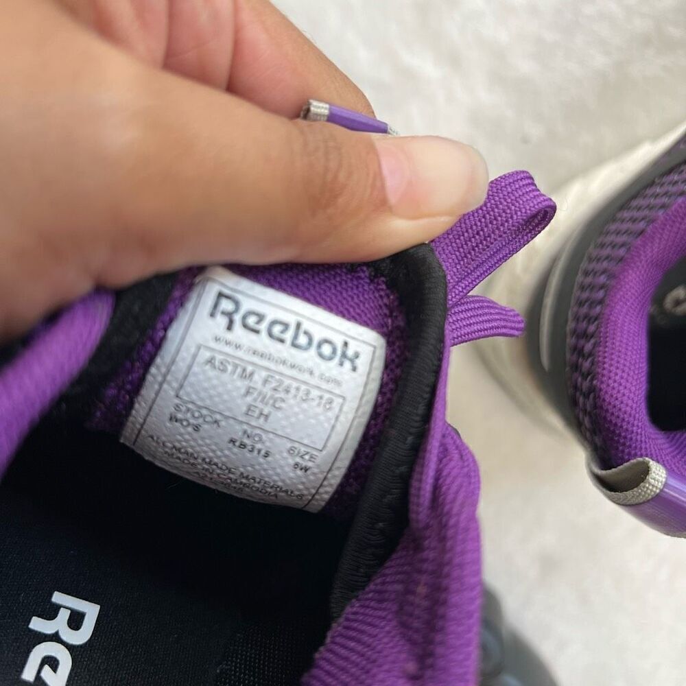Reebok Black Purple Fusion Flexweave Work Sneakers 6 Women - Picture 9 of 9